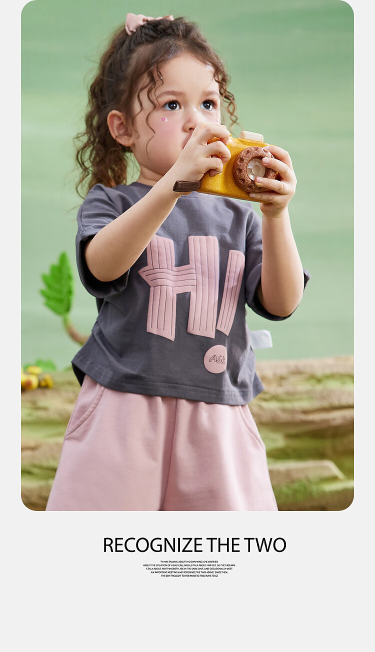 ASK JUNIOR Children's Running Sports Set, Girls' Summer Outfit with Printed Design, Toddler And Baby Two-Piece Set Including Short-Sleeve Top And Shorts 19