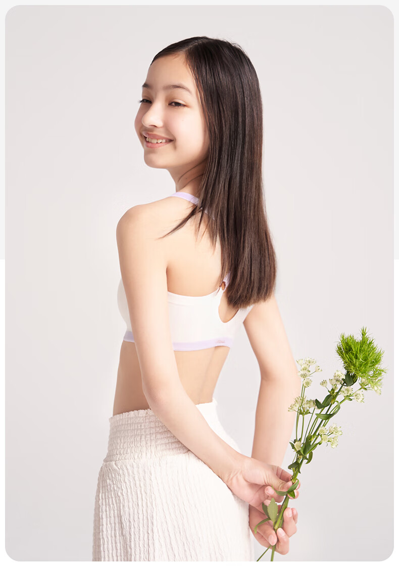 Like UU, Teenage Girls' Underwear for Middle And High School Students, One-Size Three-Stage Bra for Pubescent Girls, Children's Underwear 14