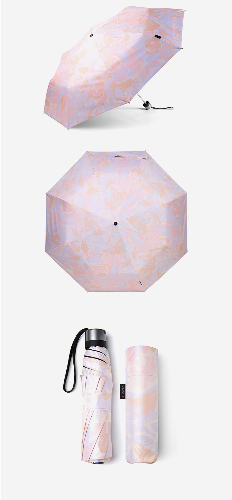 Knirps German Sun Umbrella, Ultra-Strong UV Protection, Triple-Fold Umbrella for Sunny And Rainy Days, Black Gel Sunshade, Gift for Wome 6