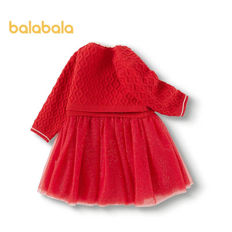 Balabala Baby Knitted Set First Birthday Dress Set New Year Outfit 200125104002