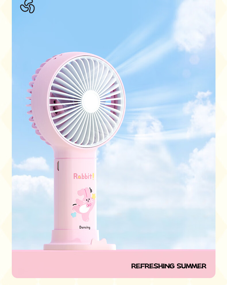 Ouliwen Handheld Mini Fan with Lanyard, USB Rechargeable, Low Noise, Three-Speed Adjustable, Portable Fan for Dorm And Office, My Little Pony Pink 4