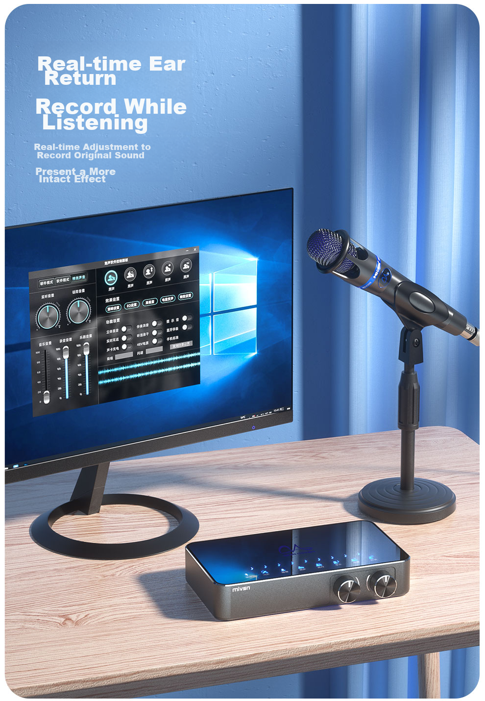 Meisheng T9-E6 Live Streaming Equipment Full Set, Handheld Wired Dynamic Microphone with Sound Card Kit for Mobile Phones, Professional Stage Performance Hosting Singing Outdoor Live Streaming Recording 14