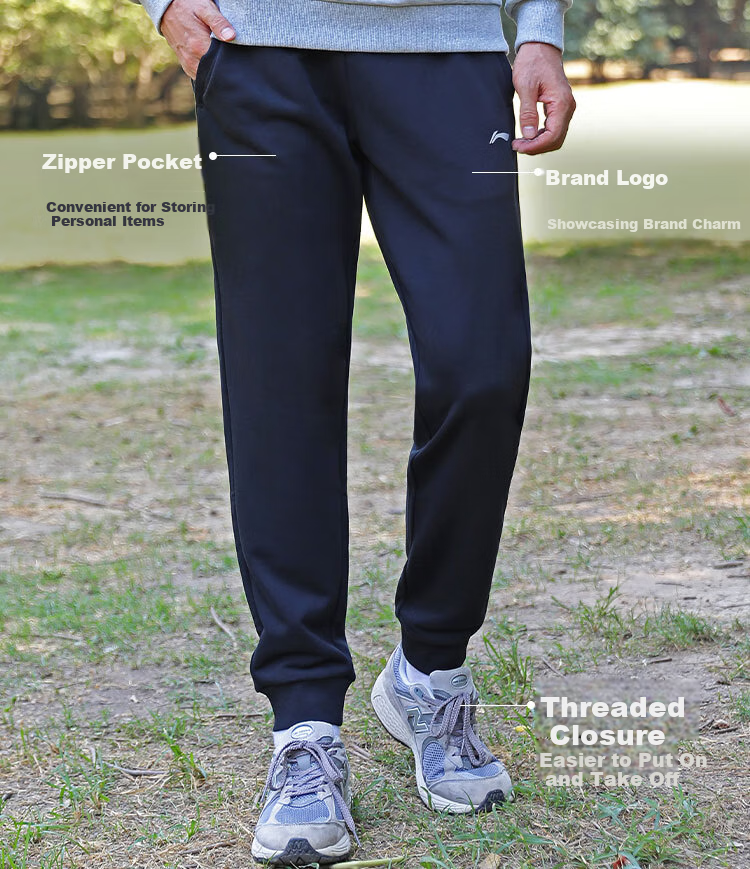 Li-Ning Men's Sports Pants, 2026 New Style Sweatpants, Comfortable Lightweight Loose-Fitting Straight-Leg Casual Trousers, Large Size Versatile Men's Pants 5