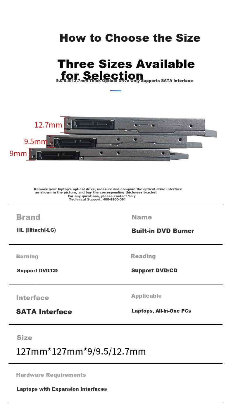 H·L Data Storage Hitachi-LG Optical Storage, Laptop Burner Chip, 9.0mm Thickness, SATA Interface, GUE1N 4