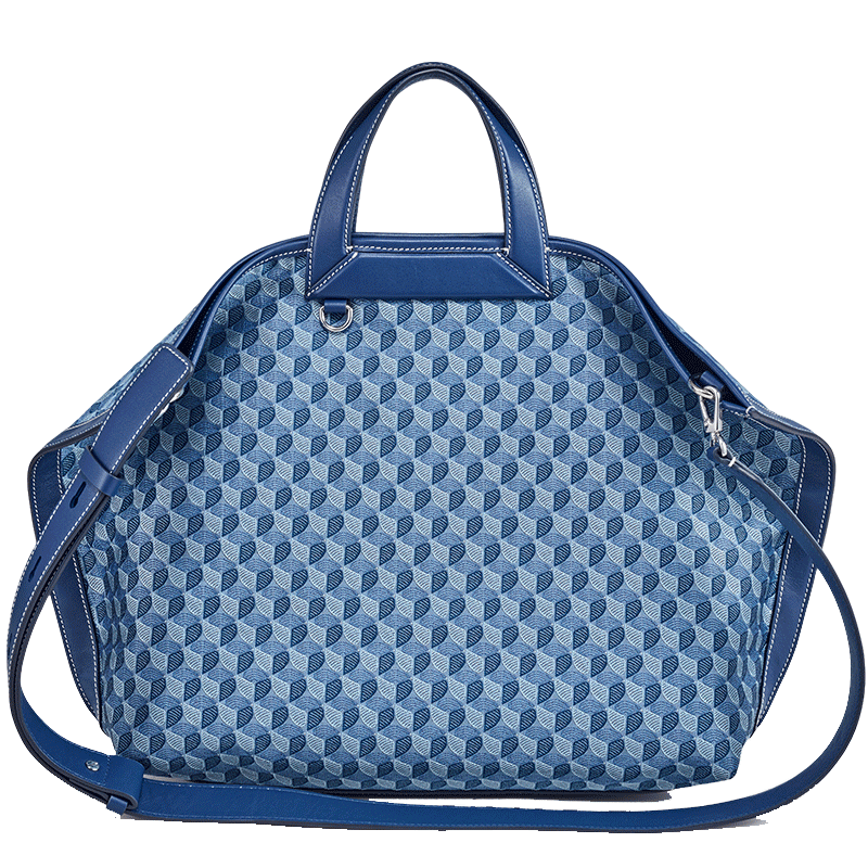 DISSONA Lucky Charm Foldable Earrings Bag, Women's Handbag, Monogram Shoulder Bag, Tote Bag with Handle, Birthday Gift, Denim Color