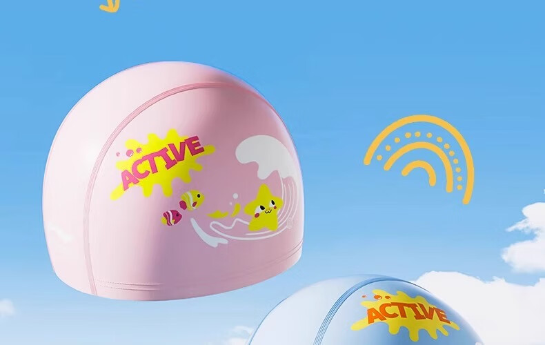 Li-Ning Children's Swim Cap, for Boys And Girls, Cute Cartoon Design, Professional Ear Protection, Waterproof, Non-Binding Swimming Cap 2