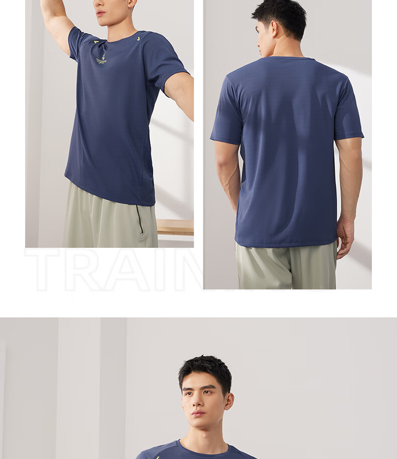 361° Men's Short-Sleeve T-Shirt, Summer Quick-Dry Sportswear, Casual Running Fitness Loose Top, Half Sleeve, 652524130-1 13