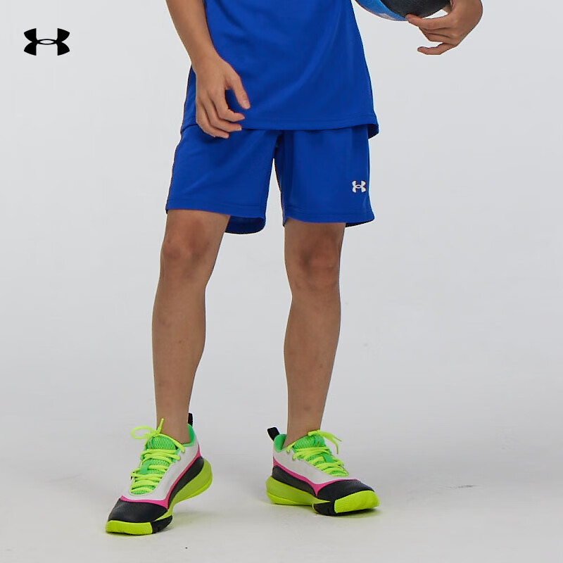 Детские спортивные баскетбольные шорты Under Armour, дышащие, быстросохнущие, для бега, студенческих соревнований и тренировок, синие