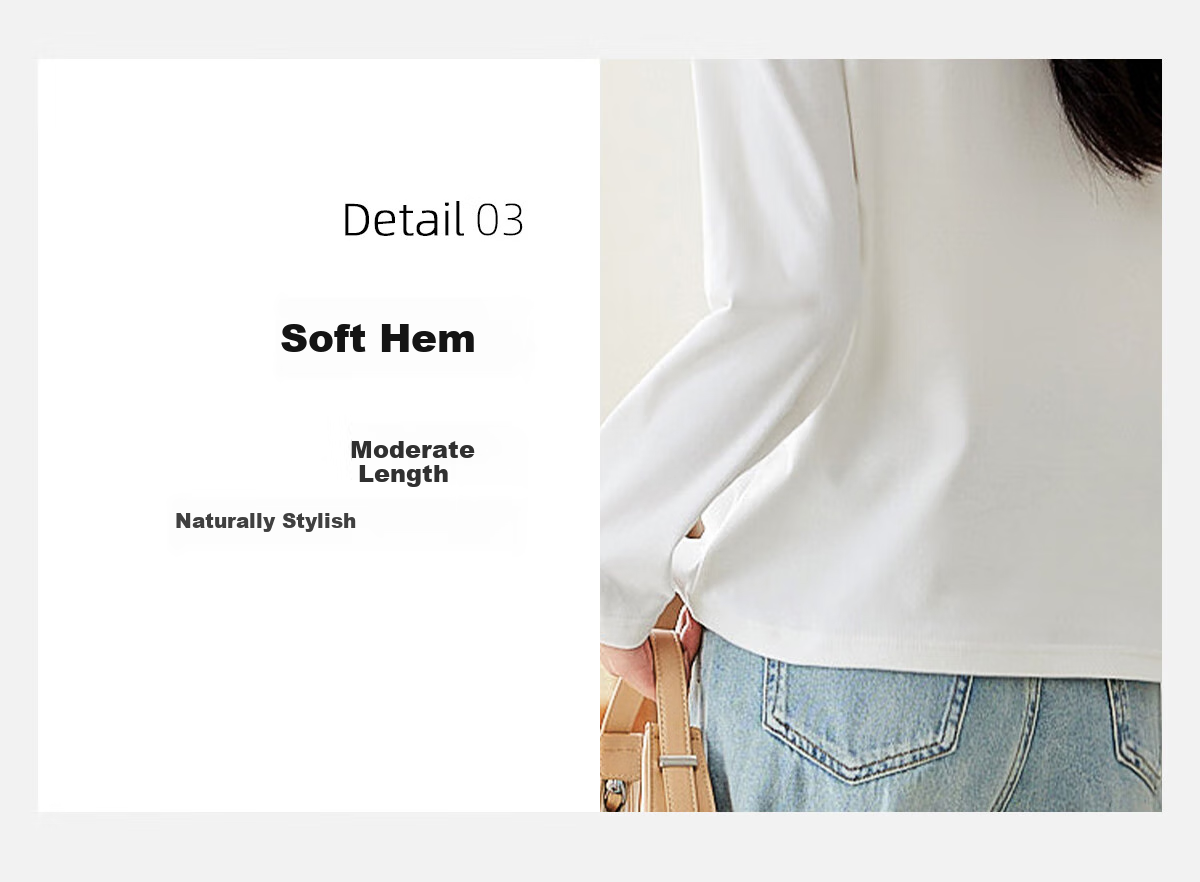 PinCai Long-Sleeve T-Shirt for Women, Autumn Fashion Inner Layer Top, Raglan Sleeve Slim-Fit Base Layer T-Shirt P143T2008 9