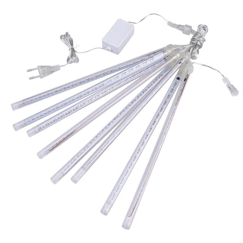 Jingyun Can Meteor Shower LED Outdoor Waterproof Lighting Spring Festival Scene Decoration Atmosphere String Lights Tree Hanging Decorative Twinkling Flowing Waterfall Warm White [Solar Version] 50cm 