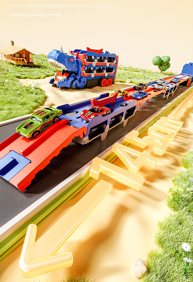 BAOLE STAR TOYS Children's Toy Car for Boys Aged 3-6, Birthday Gift, Track Car, Alloy Vehicle, Large Size, Ejecting Transport Truck 12
