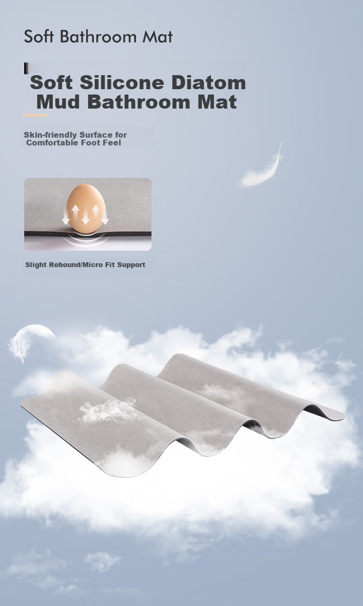 Qiqijia Household Diatomaceous Earth Mat, Absorbent Mat, Bathroom Entrance Foot Mat, Non-Slip Bath Mat, Quick-Drying Washroom Mat 5