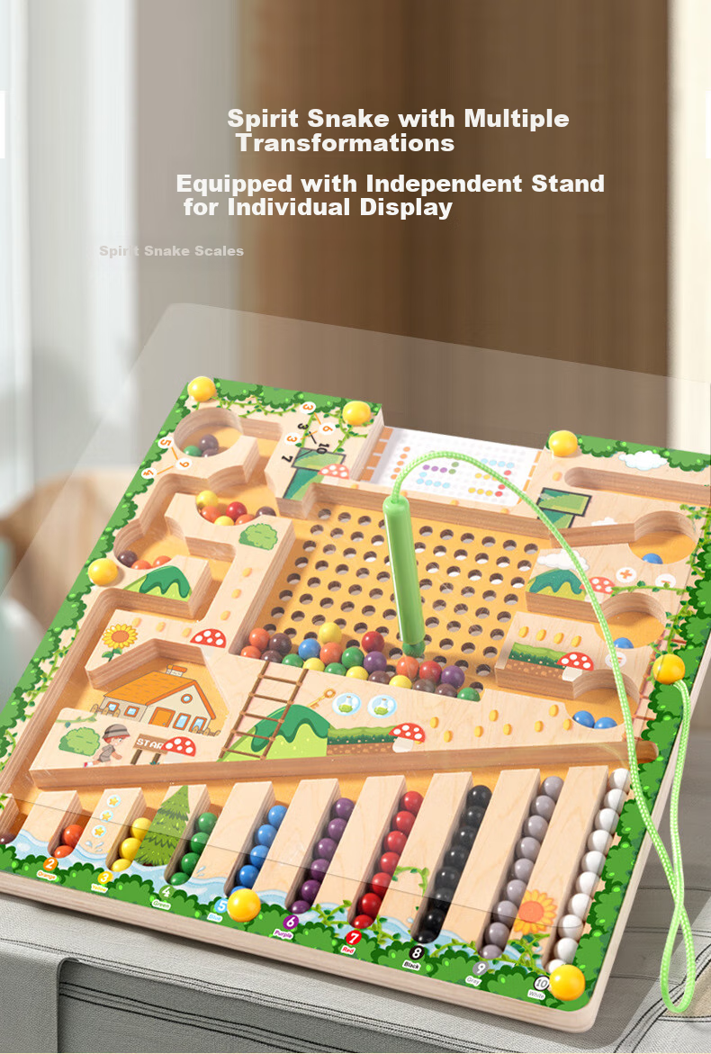 Lankupa Children's Educational Magnetic Bead Maze Writing Practice Toy for Focus Training, Gift for Boys And Girls Aged 3-6 10