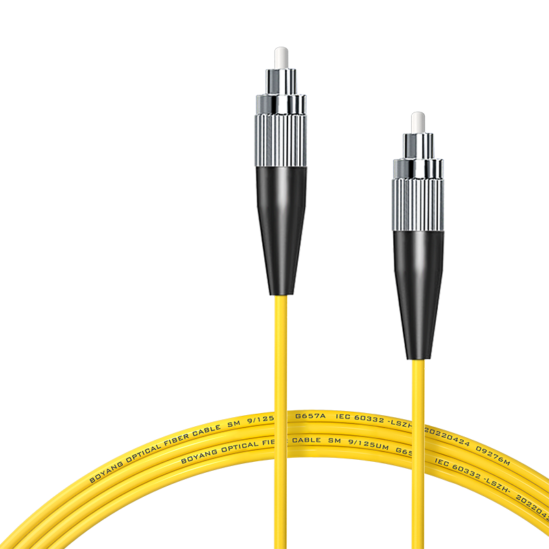 BOYANG Telecom-Grade Fiber Optic Patch Cable FC-FC(UPC) 2 Meters, Single Mode Single Core (9/125 2.0), Flame-Retardant Low-Smoke Zero Halogen Jump Fiber Optic Cable, Pigtail FC-Fc BY-203S