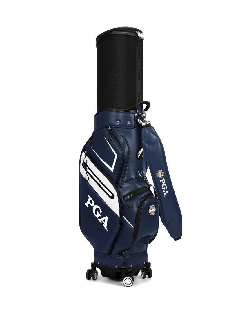 PGA Golf Bag for Men, Omnidirectional Four-Wheel Push-Pull Retractable Carry-On Golf Bag, Fully Waterproof And Multifunctional, Navy Blue 7