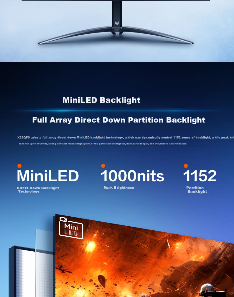 Acer 31.5-inch 6K+ IPS Quantum Dot HDR Creator Monitor PE320QXT 5