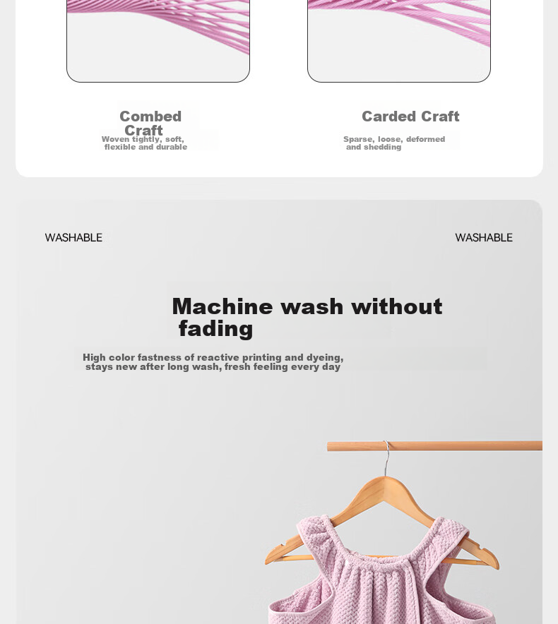 Jieliya Bathrobe for Men And Women, Wrap-Around Towel, Bath Towel Style, Home Use, Absorbent Bath Skirt, Loungewear Bathrobe, Pink 12