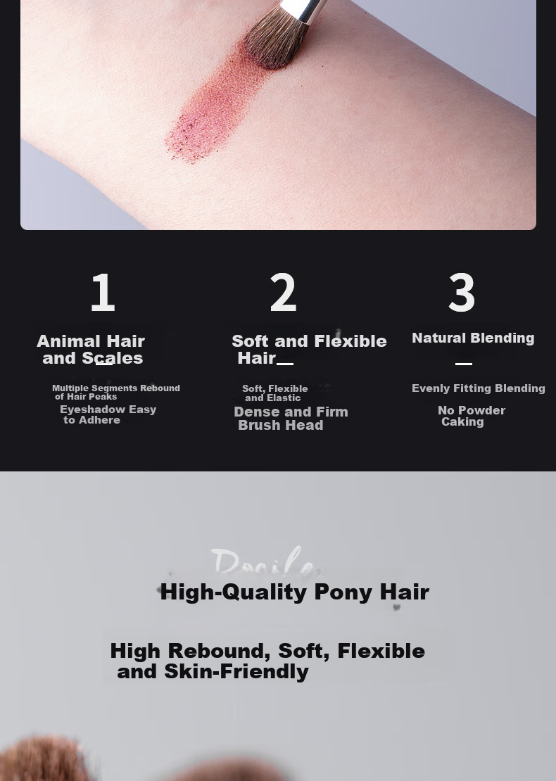 AOLANLA Master Series Small Eyeshadow Brush, Horse Hair Eye Detail Makeup Brush, No. 15 Under-Eye Blending Brush, Single Piece 4