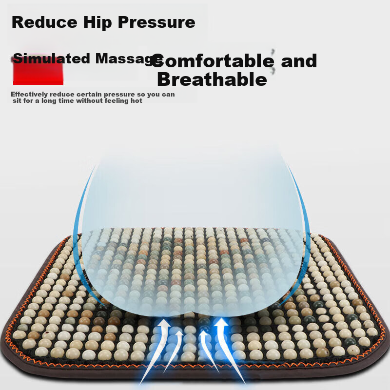 Dijialun Bodhi Seed Car Seat Cushion, Summer Breathable Ventilated Cool Wooden Bead Mat, Office All-Season Universal Car Seat Cover