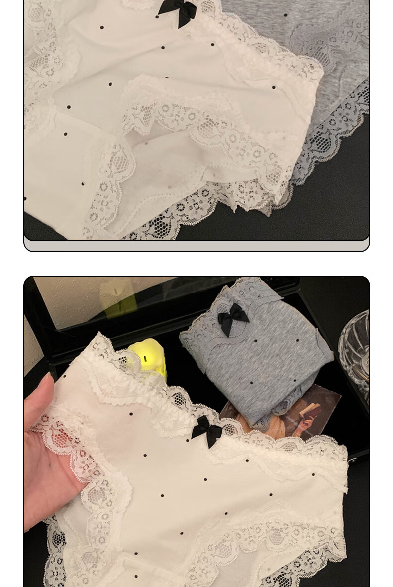 MiiOW Women's Underwear, French Sexy Low-Rise Cotton Pure Desire Style, 2025 New Sweet Lace Design for Ladies 3