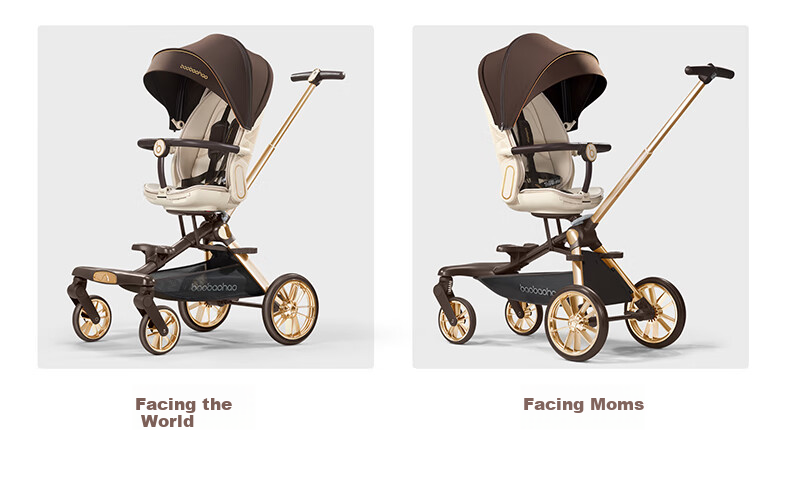 BabyGood V16MAX Yunqi Sand Stroller Large Wheel High Landscape One-Click Folding Sit and Recline Baby Stroller 7