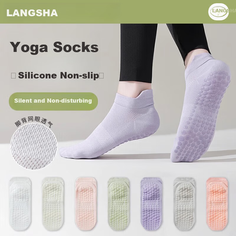 LangSha Professional Yoga Socks for Women, Non-Slip Pilates Socks for Beginners, Specialized Floor Exercise And Dance Socks