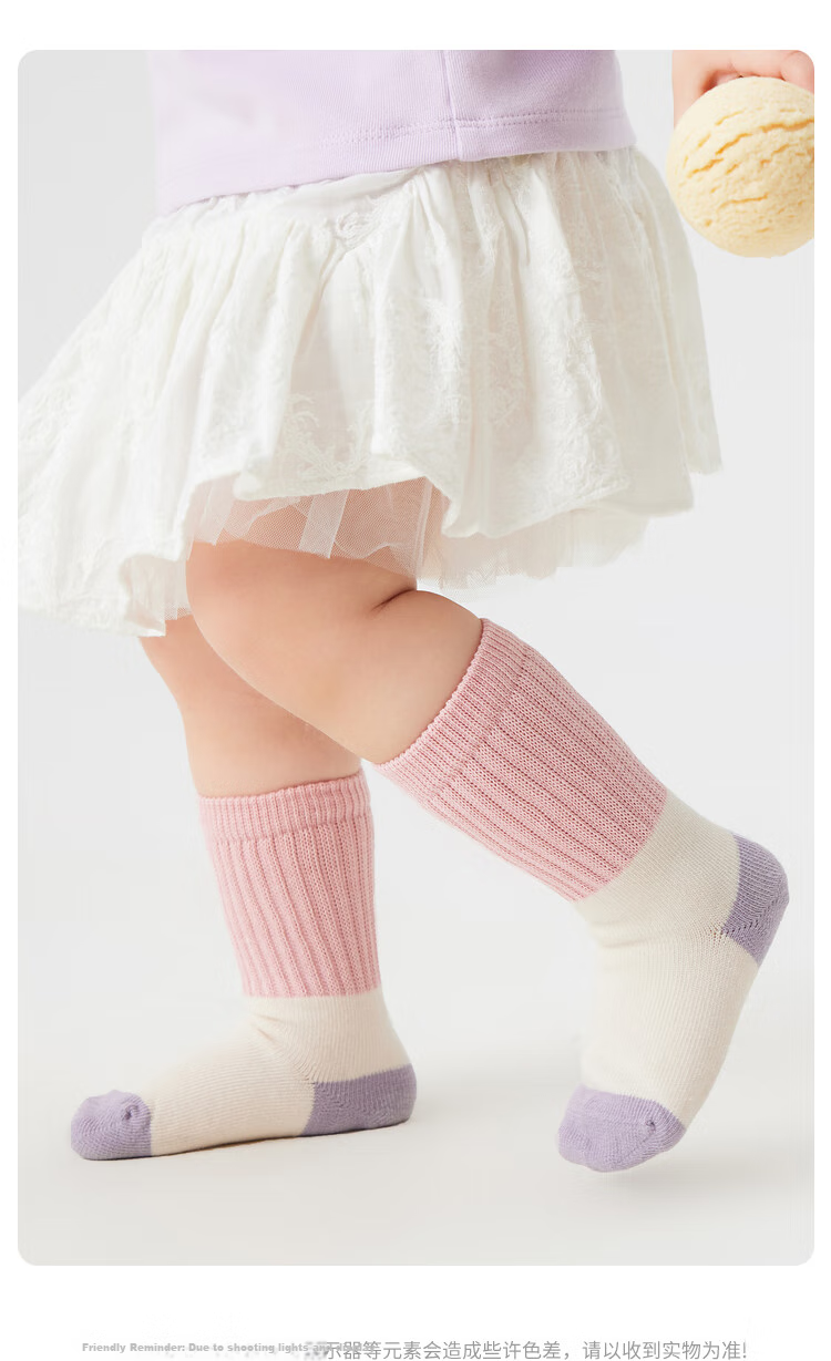 BALABALA Baby Mid-Calf Cotton Socks, Spring Season, for Boys And Girls, Newborn Infant Socks, Non-Binding, Three-Pair Pack, 209925172205 7