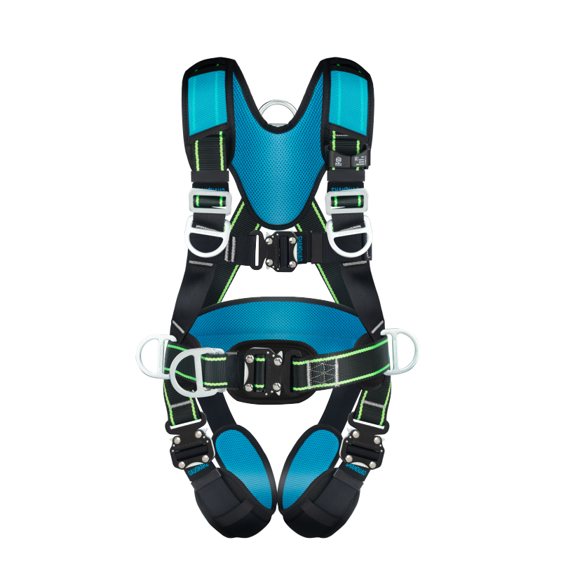 Shandouao Five-Point Safety Harness, 6 Points High-Altitude Work Electrician Construction Z-Y Fall Protection AD9118 National Standard Fall-Resistant Model, Safety Rope with Double Large Hooks And Buffer Pack, 1.8 Meters