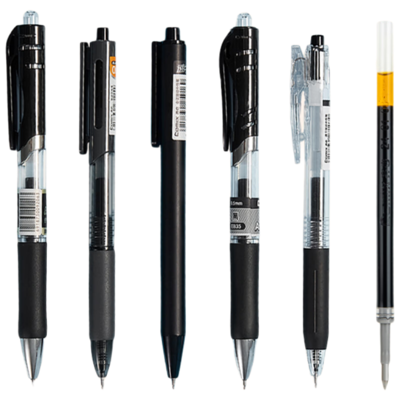 Comix 0.5mm Black Bullet Tip Retractable Gel Pen Refills for Students Compatible with K35/GP108/EB35/S01 Water Pen Signature Refills 20+1 EB35 Free