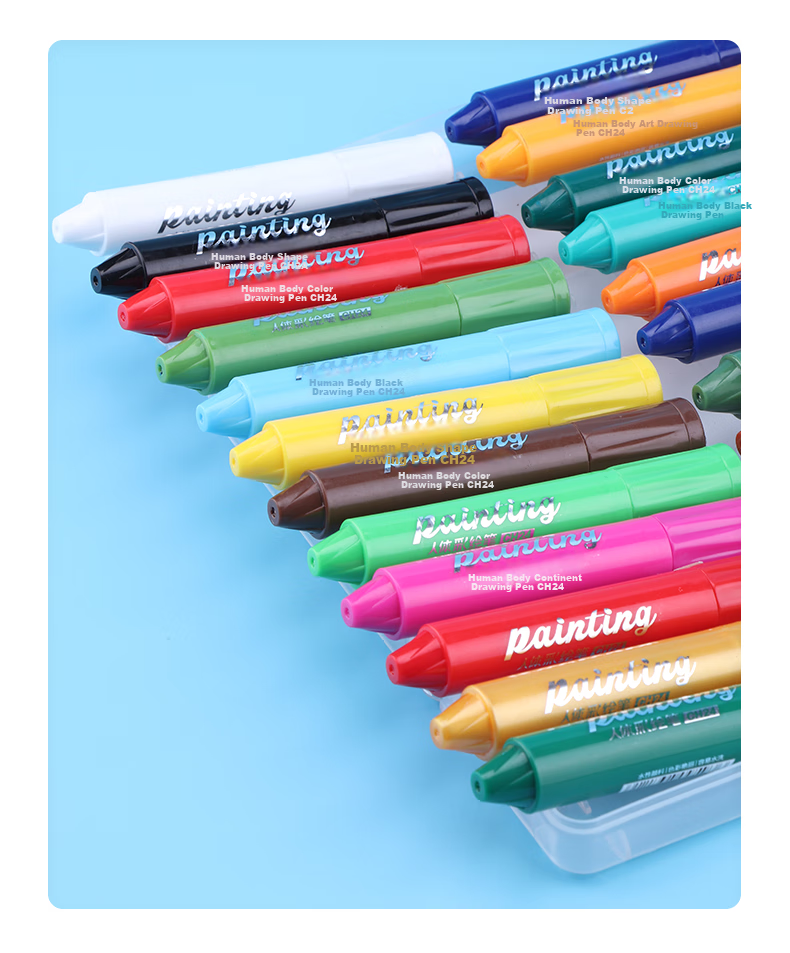 BAOKE CH24 Rotatable Washable Crayons for Children's Makeup And Art, 24 Colors Educational Drawing Tools 9