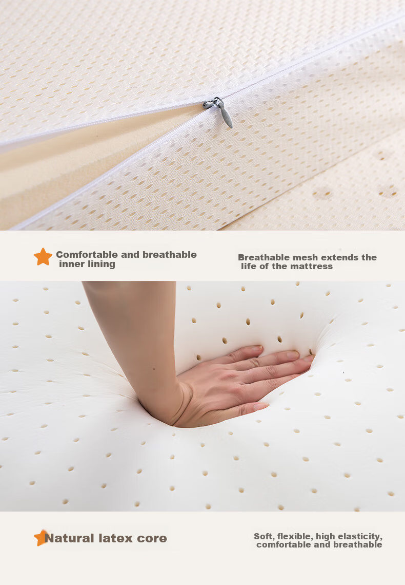 Hodo Thai Imported Natural Latex Mattress, 5cm Thick, 85D Swiss Anti-Mite Cover, 1.8m X 2m, Medium Firmness 18