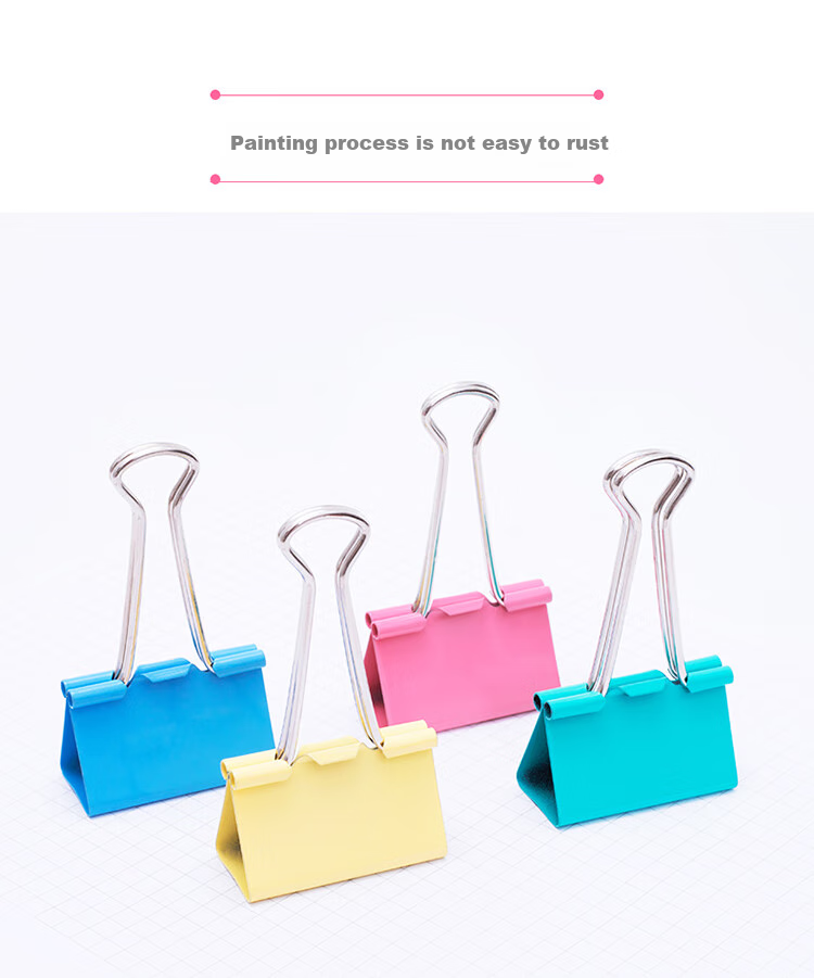 SUNWOOD 25mm Colorful Binder Clips/metal Paper Clips/bill Clips/long Tail Clips, Office Supplies, 48 Pieces/tube, 2014 4