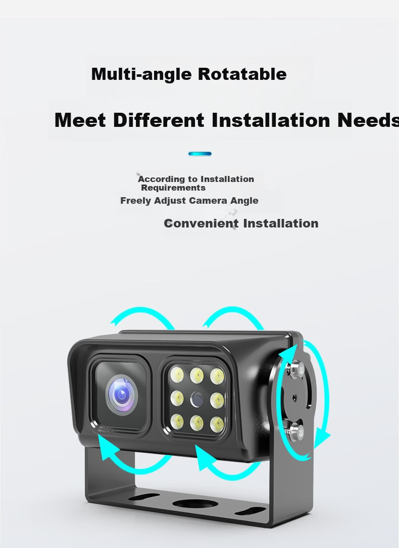 YOELBAER Truck-Specific Reversing Camera, 12V/24V Harvester Cab Display, High-Definition Night Vision, Waterproof Camera 8
