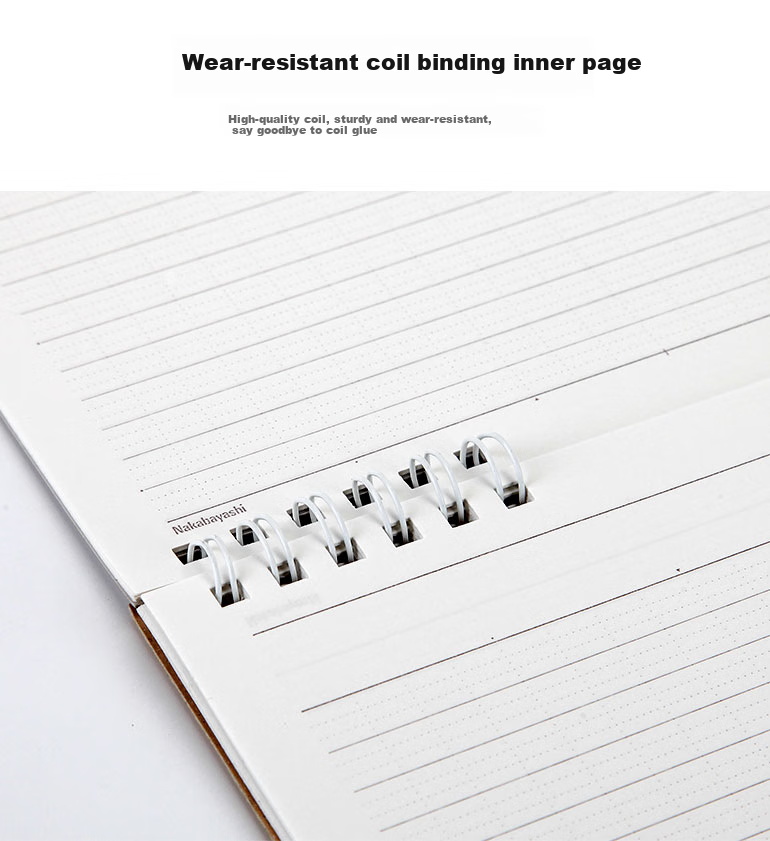 Nakabayashi Notebook B5 Lined Spiral-Bound Logic Grid Anti-Slip Journal, High-Quality Diary, Birthday Gift, Red, 7mm Line Spacing 2