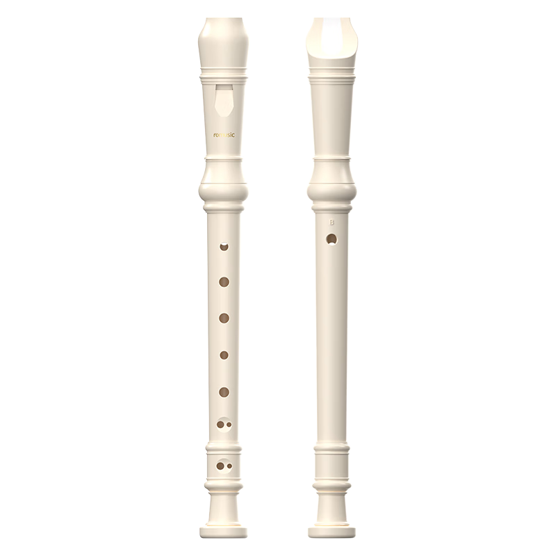 Romusic Recorder British High-Pitched 8-Hole Student Children's School Designated Professional Performance Recorder Ivory White