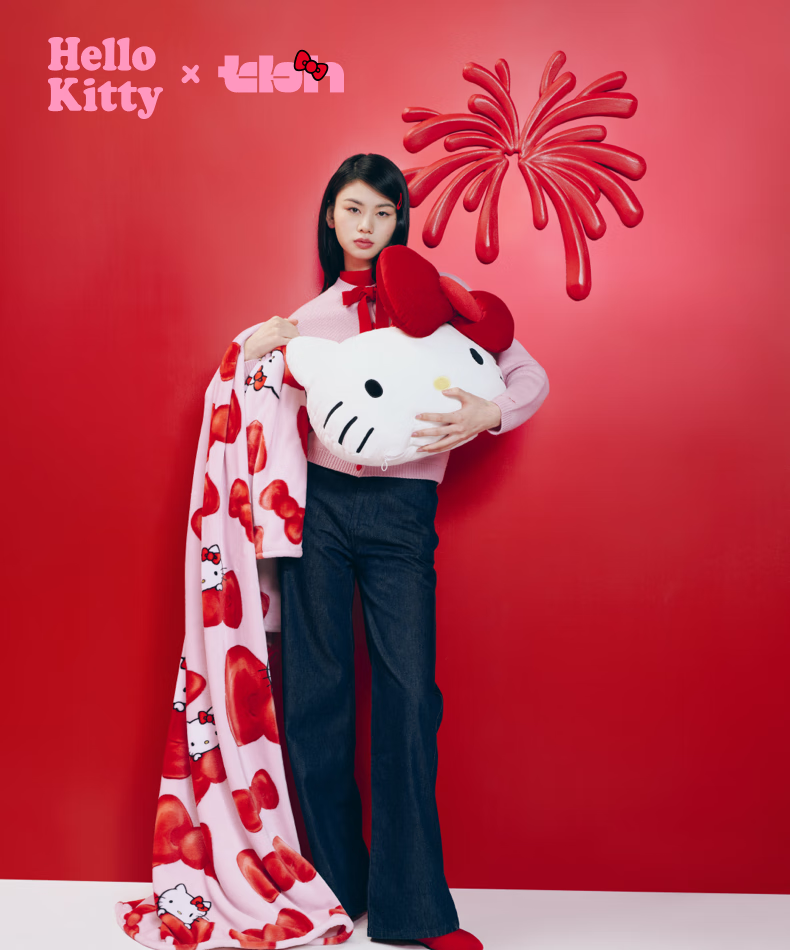 TBH Sanrio Hello Kitty Two-In Flannel Pillow Blanket Air Conditioning Throw Nap Blanket Car Backrest Pillow Blanket 1