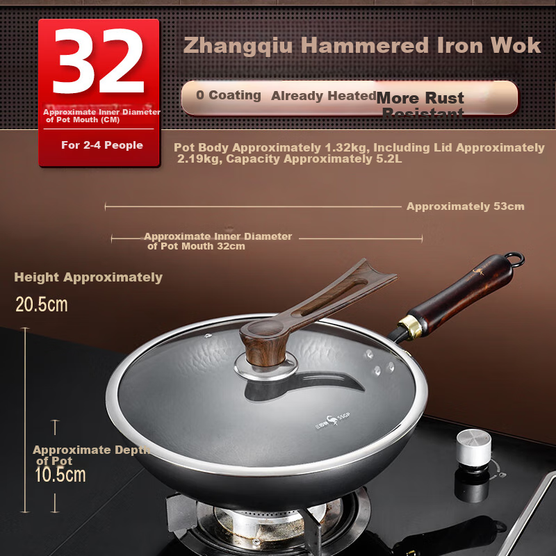 SSGP Iron Wok, Non-Coated Frying Pan for Home Cooking, Healthy Gas Stove, Preheated, Pure Iron, Round Bottom, 30cm, 37831 10