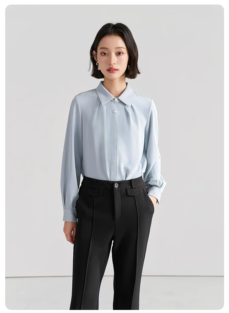 Bodexiaojie Women's Professional Blazer, Elegant Interview Attire, Office Wear Top for Petite Figures, Long-Sleeve Shirt, Size S 27