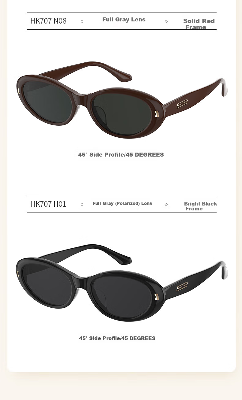 HELEN KELLER [Yeyeming] Cat Eye Sunglasses, Black Retro Oval Sunglasses for Women And Men, Trendy Sunglasses HK707H01 13