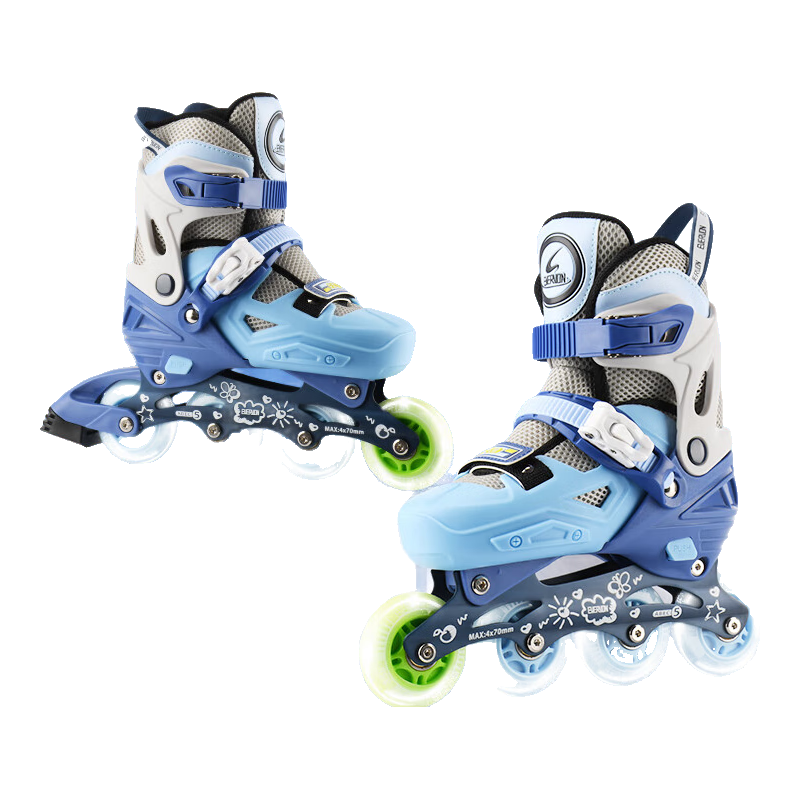 EVERVON Roller Skates for Adults And Children, Inline Skates with Helmet And Protective Gear, Blue, Size L, Suitable for Sizes 39-42
