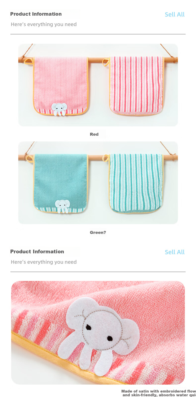 KING SHORE Class A Children's Towel, Pure Cotton 100%, Face Washcloth, Small Towel for Kids, Baby Face Cloth, 2 Pieces Sports 5