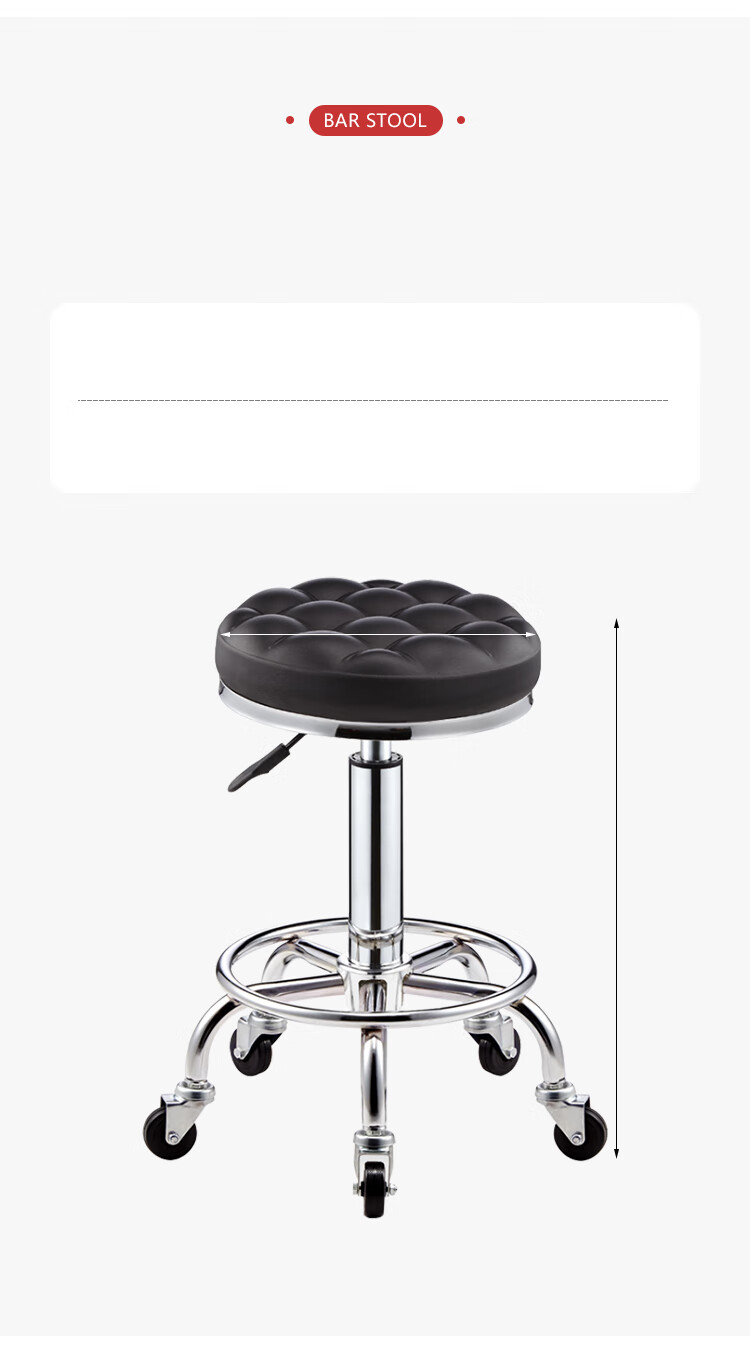 Huakaizhixing Bar Stool, Adjustable Height Office Swivel Chair, Bar Stool, Beauty Salon Laboratory Reception Chair, HK301 Black 11
