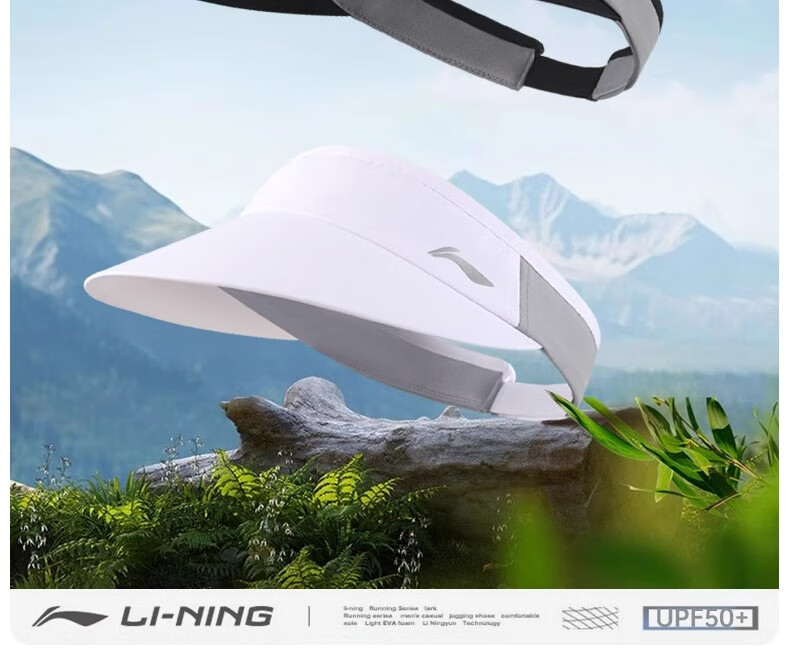 Li-Ning Unisex Open-Top Cap Spring Summer Sun Protection Quick-Dry Sweat-Absorbent Outdoor Marathon Tennis Hat Black 19