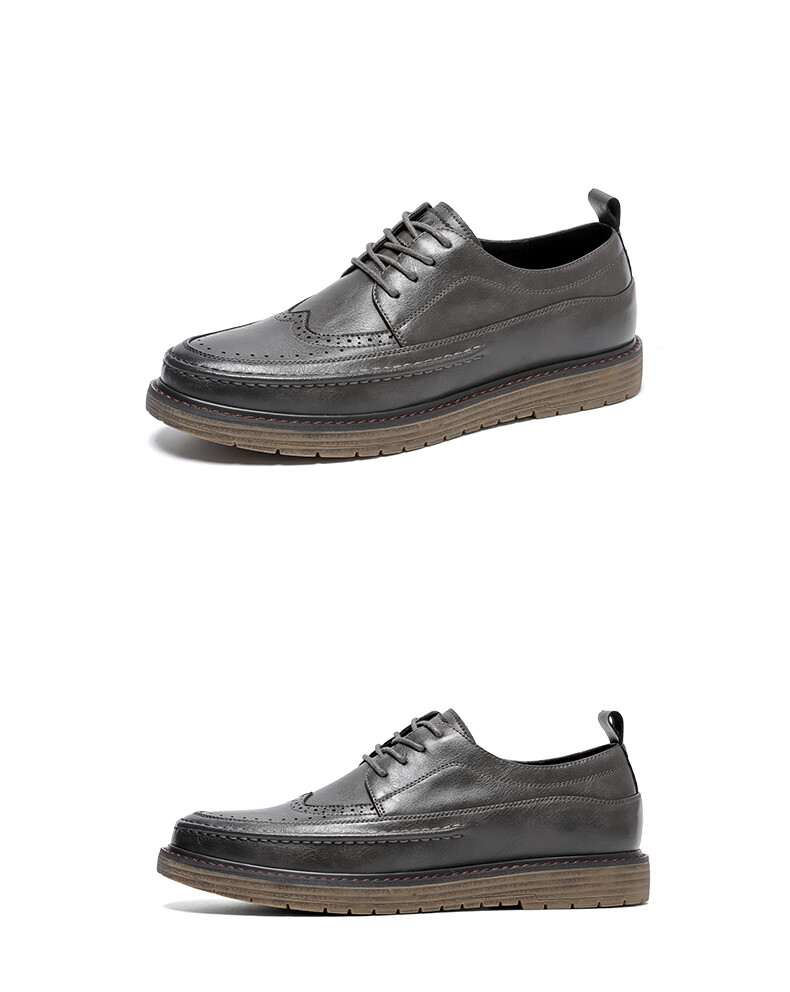 MARK FAIRWHALE Leather Shoes for Men, Spring Breathable British Retro Business Formal Shoes, New Style 2025, Black, Size 42 11