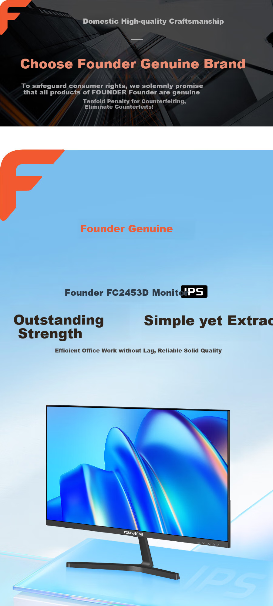 Founder 27-inch 4K UHD Monitor 99% sRGB Professional Color Accuracy 10Bit Low Blue Light Eye Care Three-Side Micro-Bezel Office Computer Display FC700U 1