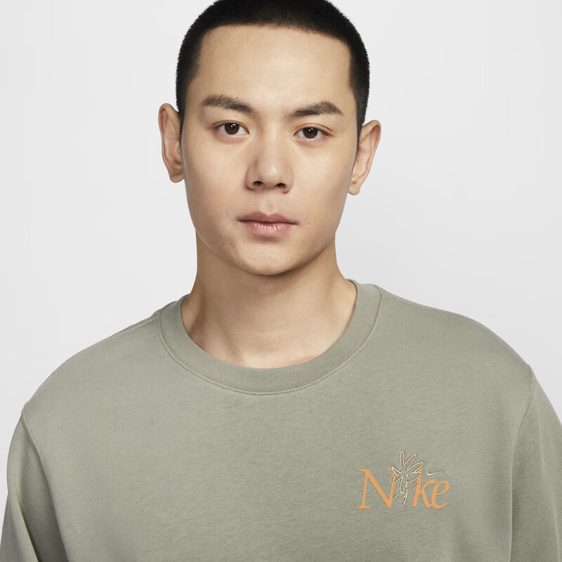 NIKE Men's Spring And Autumn Crewneck Sweatshirt, Casual Sports, Fashionable And Versatile, IB8234-901 White, 2XL 3