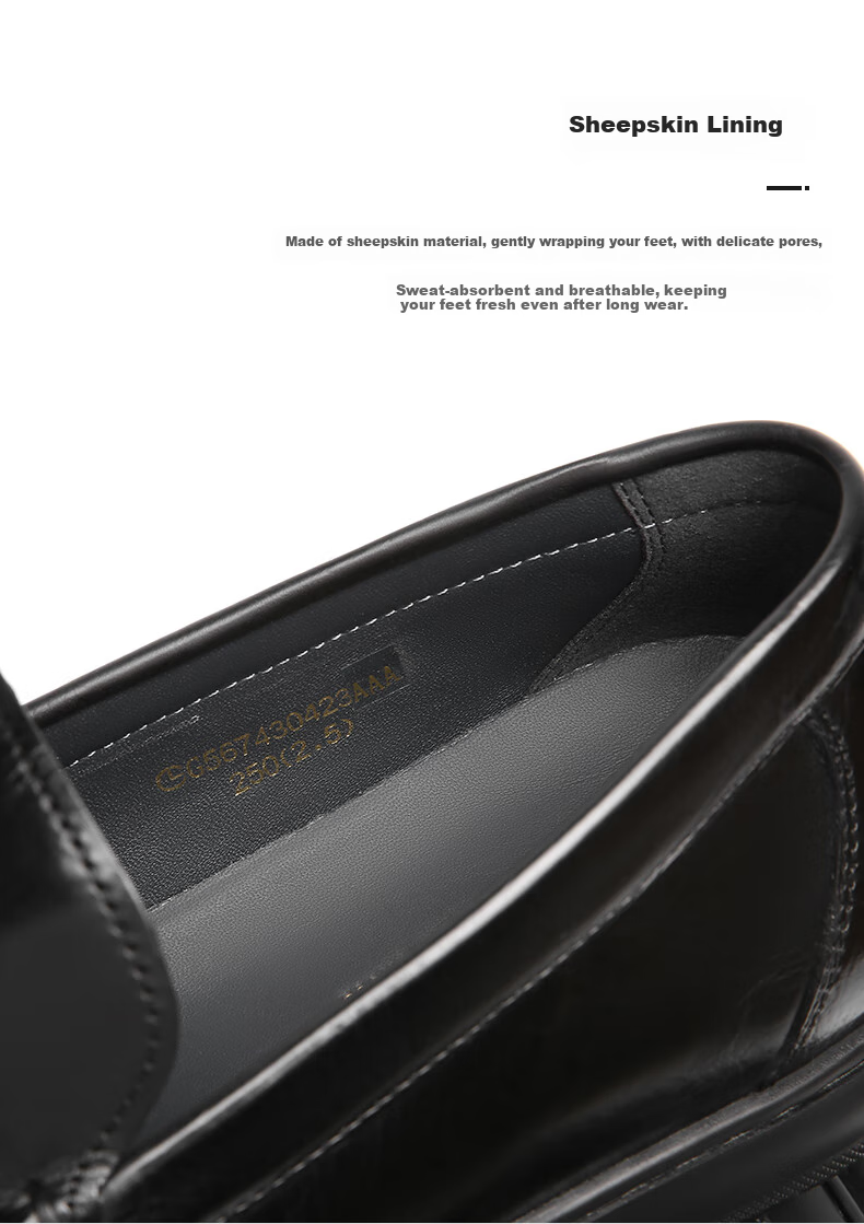 Goldlion Men's Shoes, Urban Business Leather Shoes, Wear-Resistant Shock-Absorbing Loafers, G567430423AAA, Black, Size 38 4