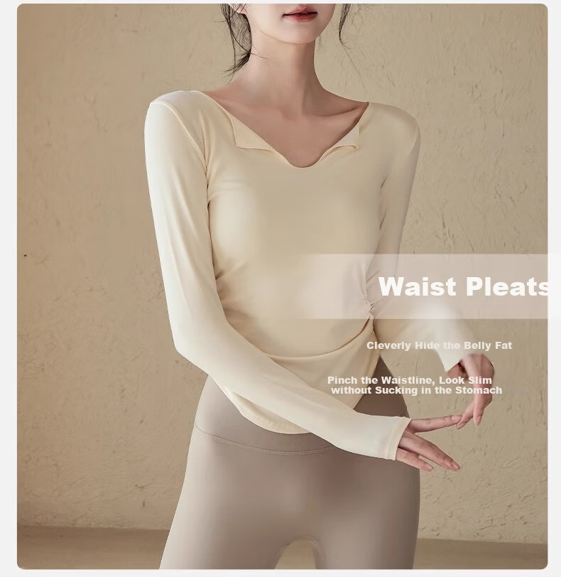 ACKDCS Yoga Top for Women, Slimming High-Elasticity Outer Wear Sports Top, Dance Pilates T-Shirt, Running Fitness Top 3