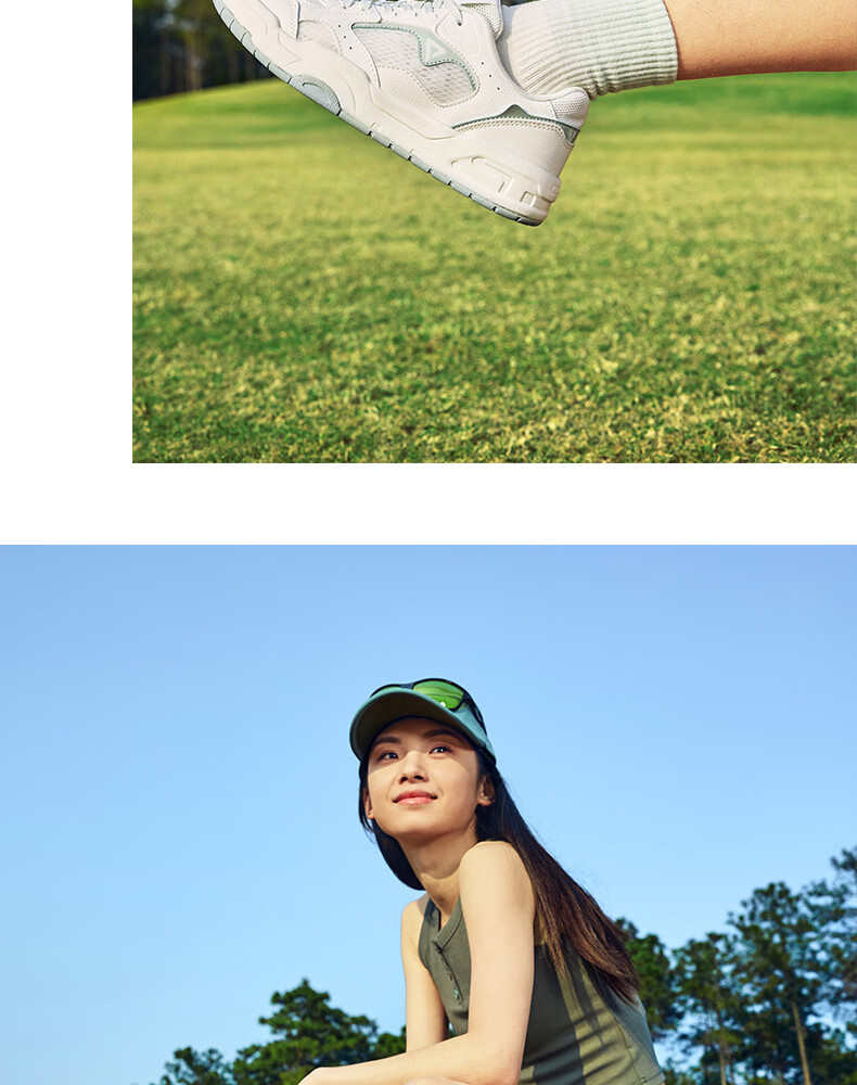 PEAK Taiji White Sneakers for Women, Summer Mesh Breathable Wear-Resistant Versatile Casual Shoes, Thick-Soled Height-Increasing Sports Shoes DB520118 14