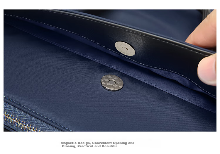 GOLF Business Briefcase for Men, Stylish Nylon Water-Resistant Large Capacity Handbag, Multifunctional Horizontal Style Shoulder Crossbody Casual Men's Bag 5I568364J Blue with Black 19